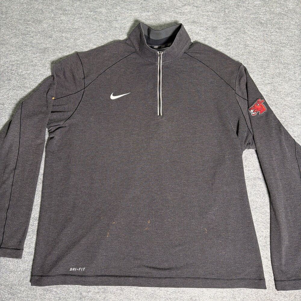 Nike Dri-Fit Missouri Mulled Gray Pullover Shirt Men Long Sleeve 1/4 Zip Size XL